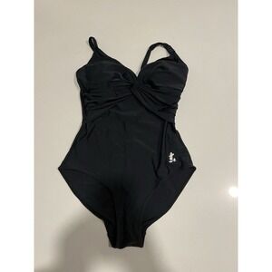 Vintage Disney Parks Women's Black One-Piece Swimsuit Adjustable Strap Size M